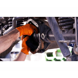 Guanti Monouso Arancioni Per Officine In Nitrile Senza Polvere Full Grip - Conf. 50pz