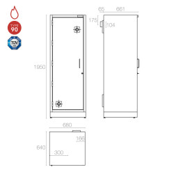 Armadio per liquidi infiammabili 600mm Type 90 - Safetybox AC 600 CM Labor System