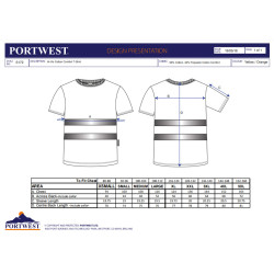 T-shirt Cotton Comfort Taglie forti Hi-Vis 4XL - Portwest S172