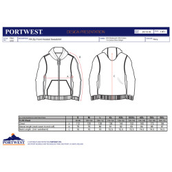 Felpa ignifuga con cappuccio e zip frontale OEKO-TEX - Portwest FR81