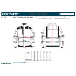 Giacca ignifuga alta visibilità Portwest FR714 OEKO-TEX