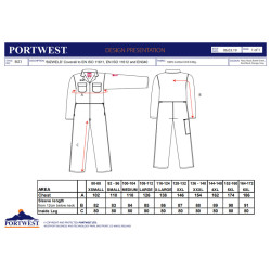Portwest BIZ1 - Tuta Ignifuga Bizweld OEKO-TEX Taglie forti 6XL