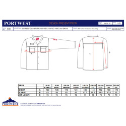 Portwest BIZ2 - Giacca Bizweld Antifiamma OEKO-TEX Taglie forti 5XL