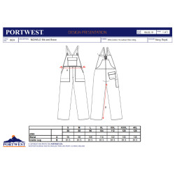 Portwest BIZ4 - Salopette Bizweld ANTI FIAMMA OEKO-TEX