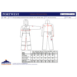 Portwest BIZ6 - Tuta Ignifuga OEKO-TEX Con Cappuccio BIZWELD