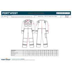 Portwest BZ506 - Tuta ignifuga Bizweld Taglie Forti 5XL