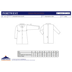 Portwest D118 - Camice ispettore PP monouso 200pz