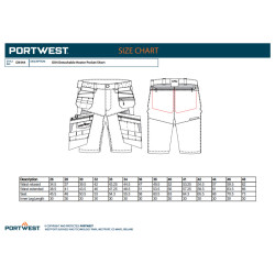 Portwest DX444 - Bermuda da lavoro con tasche Holster