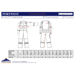 Portwest FF50 - Tuta Ignifuga FR Aberdeen OEKO-TEX con inserti rifrangenti