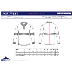 Polo manica lunga ignifuga in OEKO-TEX, antistatica con banda riflettente - Portwest FR03
