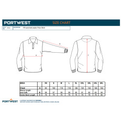 Polo manica lunga antistatica ignifuga OEKO-TEX taglie forti 4xl-5xl - Portwest FR10