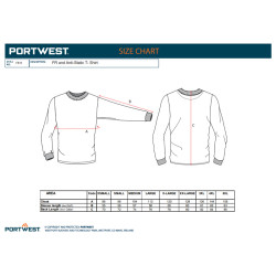 T-Shirt maniche lunghe Ignifuga e antistatica OEKO-TEX taglie forti 5xl - Portwest FR11