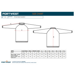 Portwest FR12 - Felpa maniche lunghe Ignifuga antistatica OEKO-TEX