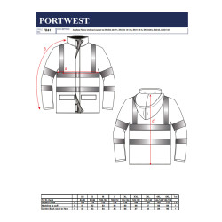 Portwest FR41 - Giacca Sealtex Flame Hi-Vis con cappuccio OEK-TEX