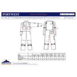 Portwest FR53 - Tuta invernale FR antistatica OEKO-TEX