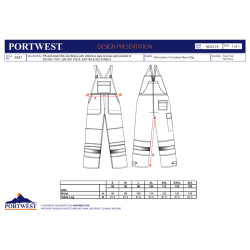 Portwest FR57 - Salopette Bizflame Plus OEKO-TEX