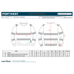 Portwest FR716 - Felpa resistente alle fiamme di classe 1 OEKO-TEX