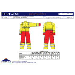 Portwest FR90 - Tuta intera per manutentori ignifuga Alta visibilità OEKO-TEX Bizflame