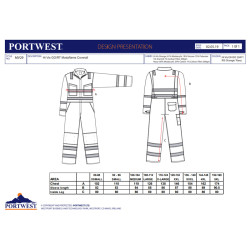 Portwest MV29 - Tuta Ignifuga OEKO-TEX Blu Arancione Modaflame RIS