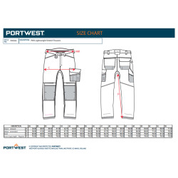 Portwest PW304 - Pantalone da lavoro PW3 Stretch leggero