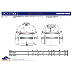 Portwest S770 - Parka Bizflame Ignifugo Antipioggia Multinorma OEKO-TEX