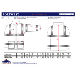 Portwest S778 - Giacca Ignifuga Antipioggia Multinorma Hi-Vis Taglie forti 4XL-5XL-6XL OEKO-TEX