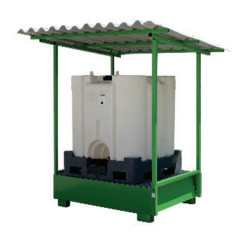 Vasca stoccaggio 1 ibc con tettoia - dim 1650x1340x640h mm