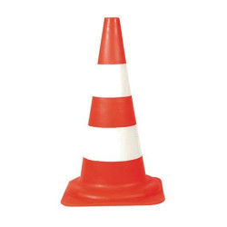 Cono segnalatore B/R HT cm 54 con 2 fasce bianche