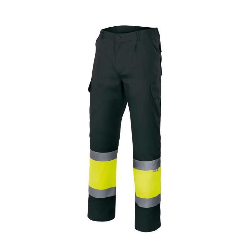 Velilla pantaloni bicolore multitasche alta visibilità (4XL-5XL)