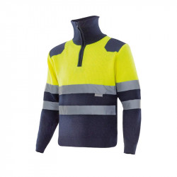 Velilla maglione bicolore con zip alta visibilità