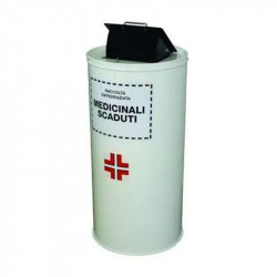 Contenitore in acciaio per medicinali - 100lt - dim ø400x840mm