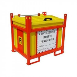 Contenitore rifiuti pericolosi - dim 900x700x840h mm - 250lt met/plast