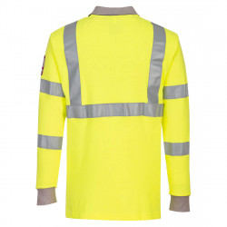 Polo manica lunga 4XL Hi-Vis ignifuga e antistatica - Portwest FR77 OEKO-TEX