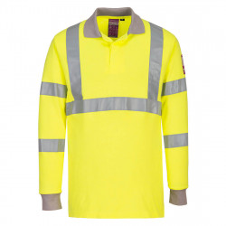 Polo manica lunga 4XL Hi-Vis ignifuga e antistatica - Portwest FR77