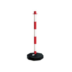 Base ottagonale e colonnina bianco/rosso h. 90cm (2 pz.)